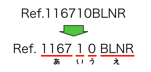 ロレックスref.116710blnr読み方